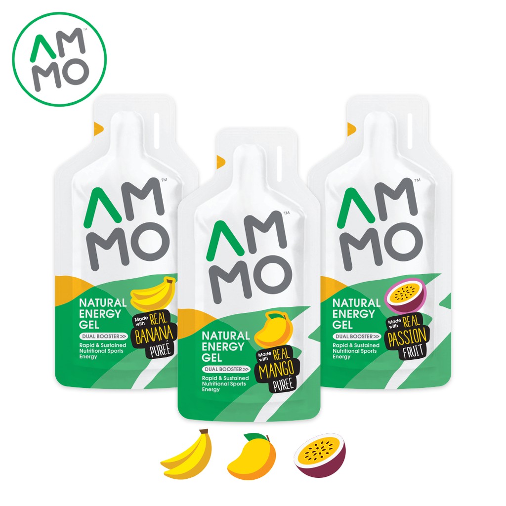 ภาพหน้าปกสินค้า(ซื้อ​ 4​ แถม​ 1)​ AMMO Sports Energy เจลให้พลังงาน ใช้วัตถุดิบจากธรรมชาติ จากร้าน bananarun บน Shopee