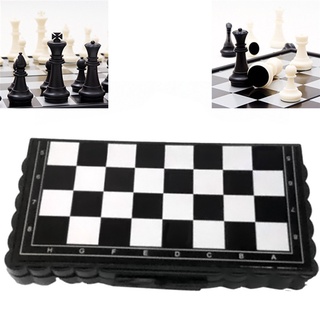 [CHOO] Mini Chess Set Folding Plastic Chessboard Lightweight Board Game Home Outdoor Portable Kid Toy