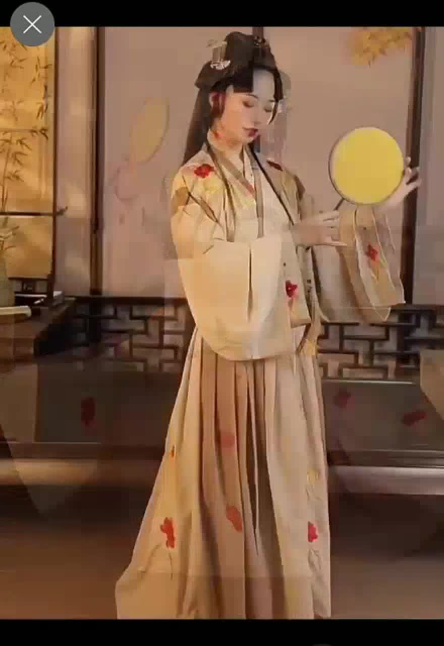 ชุดฮั่นฝู-yue-tu-shengge-hanfu-แบรนด์-fu-gui-yuan-chuang-ราชวงศ์เว่ยจิ้น-กระโปรงยาว-กระโปรงผูก-เสื้อแบบผูก-ปักลาย