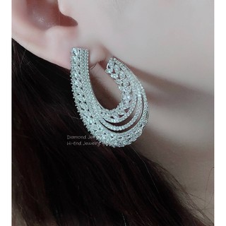 Diamond Earring งานเพชร CZ แท้ งานสวยมว้ากกกกกถึงมากที่สุดคะ รุ่นนี้แนะนำเลยค่ะ เพชรเยอะ เพชรน้ำขาวมากๆ  ใส่ออกมาสวย