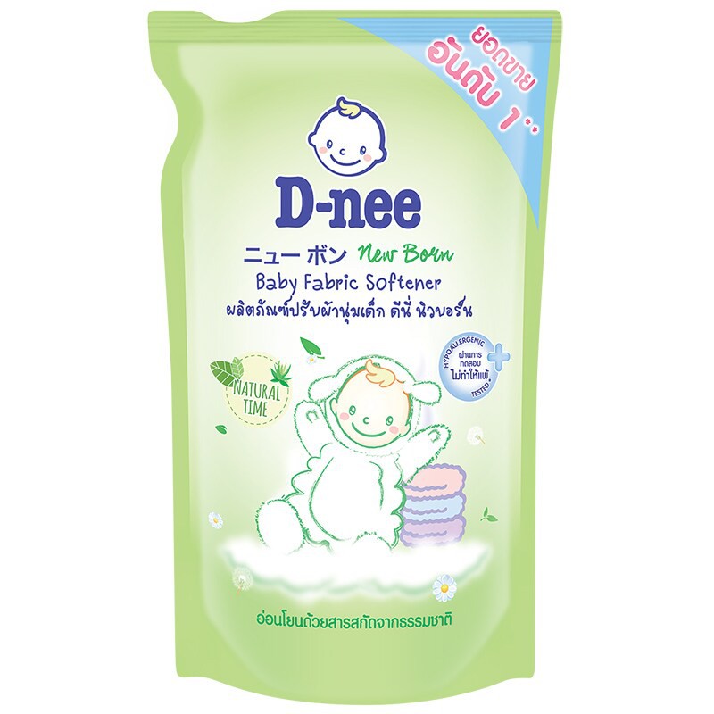 d-nee-ดีนี่-น้ำยาปรับผ้านุ่ม-สีเขียว-ขนาด-600-มล-แพ็ก-6-ถุงน้ำยาปรับผ้านุ่มเด็กน้ำยาซักผ้าเด็ก
