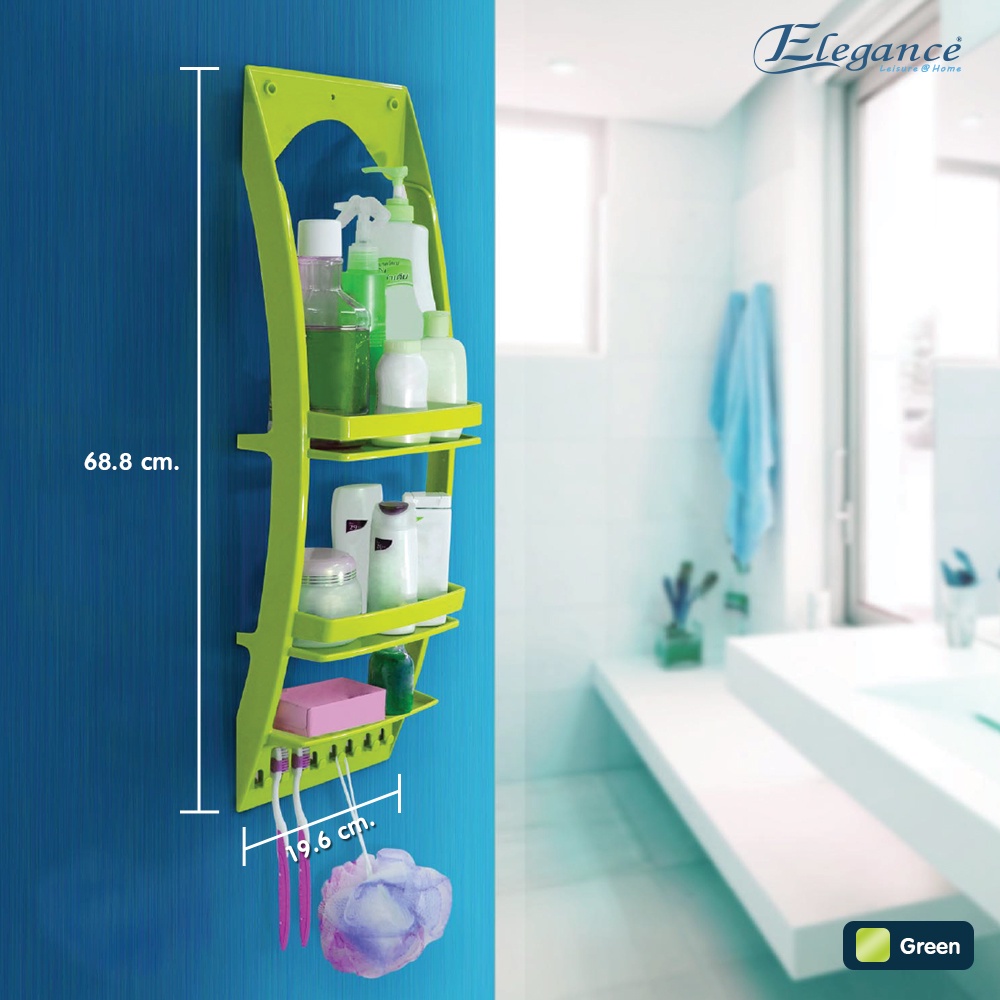 ซื้อ1แถมฟรี1-elegance-all-in-one-ชั้นวางของ-ในห้องน้ำ-แถมฟรีหัวฝักบัวอาบน้ำ