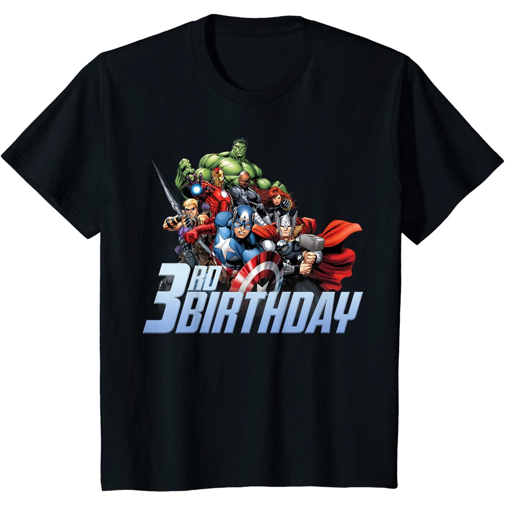 เสื้อยืดผ้าฝ้ายพรีเมี่ยม-เสื้อยืด-พิมพ์ลาย-marvel-avengers-action-shot-3rd-birthday-สําหรับผู้ชาย