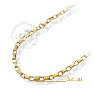 555jewelry สร้อยคอลาย Box Chain ดีไซน์ Unisex รุ่น MNC-C101 - สร้อยสแตนเลส สร้อยคอผู้ชาย สร้อยคอผู้หญิง (CH10)