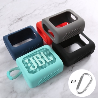 ภาพขนาดย่อของสินค้าเคสเคสซิลิโคน สีพื้น กันกระแทก สำหรับลำโพงบลูทูธ JBL GO 3 GO3