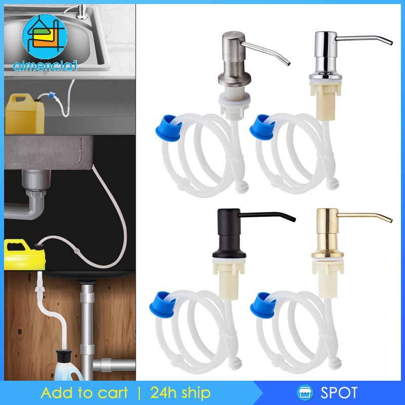 พร้อมสต็อก-almencla1-stainless-steel-sink-soap-dispenser-pump-head-w-extension-silicone-tube-silver