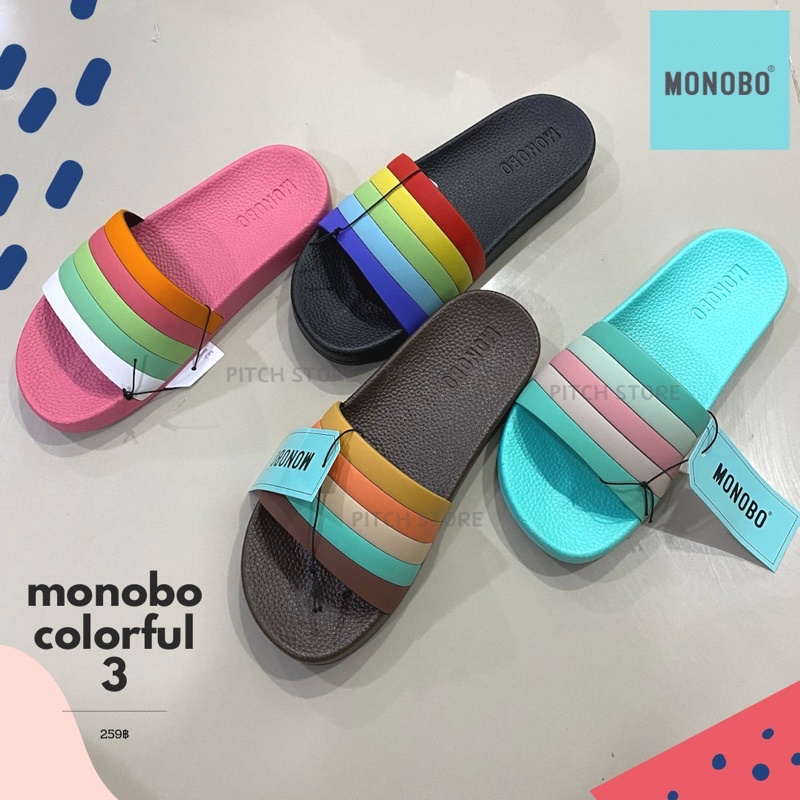 ราคาและรีวิวMonobo รองเท้าแตะแบบสวม รุ่น colorful 3 คละสี