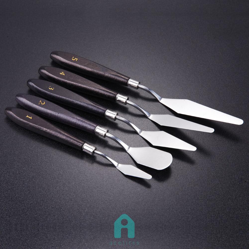 act-5pcs-stainless-steel-spatula-palette-knife-painting-mixing-scraper-set