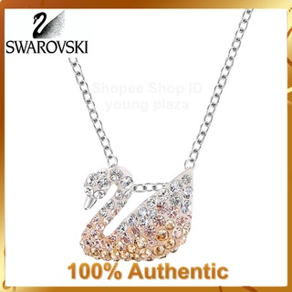 Swarovski ICONIC Swan คลาสสิก ไล่ระดับสีทอง หงส์ (เล็ก) สร้อยคอหญิง วันวาเลนไทน์