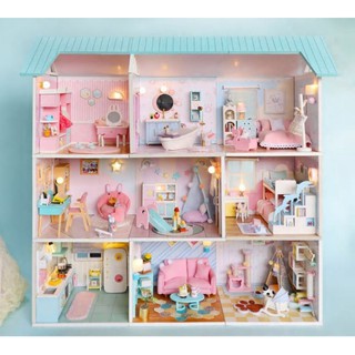 ภาพหน้าปกสินค้า[พร้อมส่ง] (Set 9 ห้อง+หลังคา) บ้านตุ๊กตา DIY Nine in one series มีฝาครอบกันฝุ่น ที่เกี่ยวข้อง