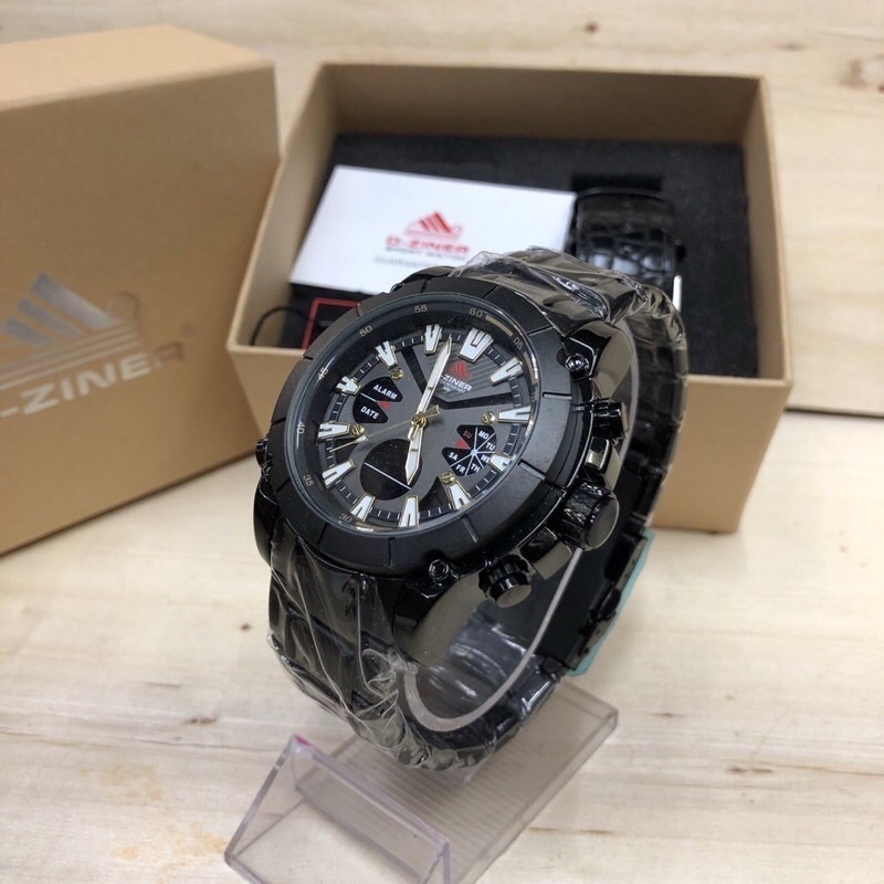 ภาพหน้าปกสินค้าD-ZINER นาฬิกาผู้ชายQuartz Hybrid กันน้ำ หน้าปัดขนาดใหญ่42mm.แถมสายหนังลายคลาสสิคพร้อมกล่อ