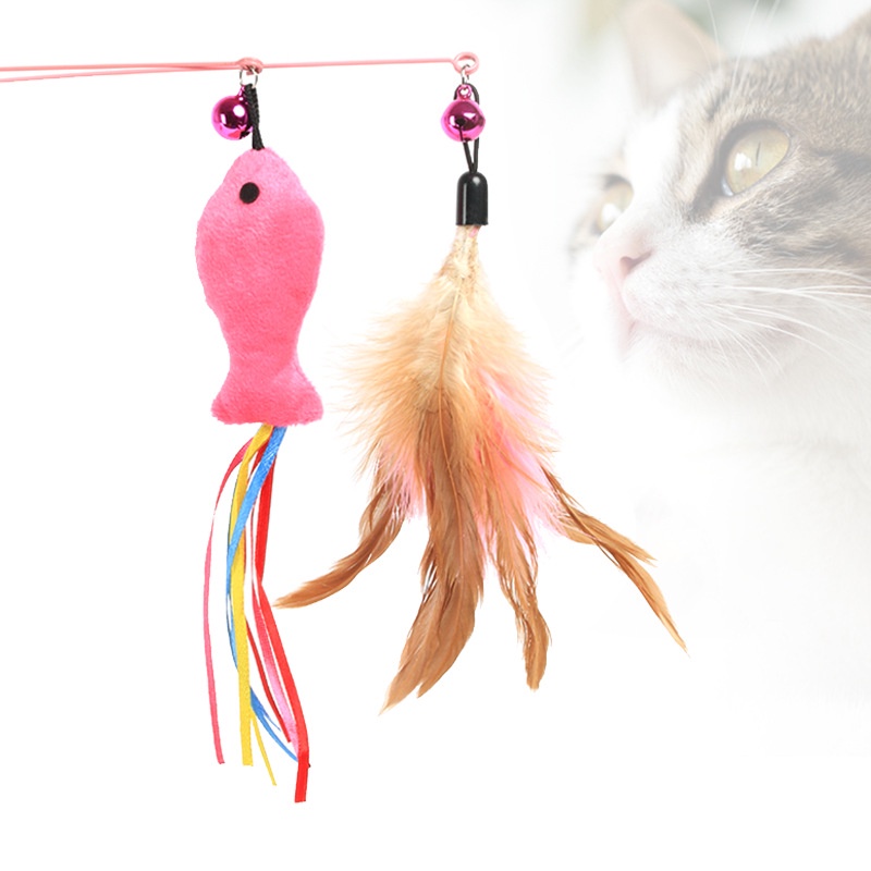 ภาพหน้าปกสินค้าของเล่นแมว ไม้ตกแมว ไม้ตกแมวแบบสปริง ไม้ล่อแมว ไม้ตกแมว แบบลวดสลิงCat Feather Wand Toy จากร้าน megapetpi บน Shopee