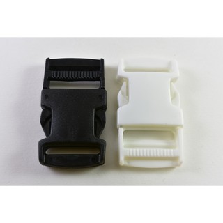 ตัวล็อคกระเป๋า ก้ามปู พลาสติก ทรงเหลี่ยม ขนาด1นิ้ว(25mm) สีขาว/ดำ