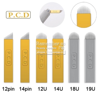 สินค้า 【Available】เข็มสักคิ้วถาวร Pcd 12 14 19 Pins 1 ชิ้น สําหรับเย็บปักถักร้อย 3D