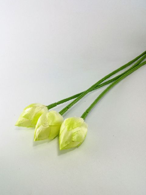 ดอกบัวตูมประดิษฐ์-สีขาวอมเขียว-แพค-3-ดอก