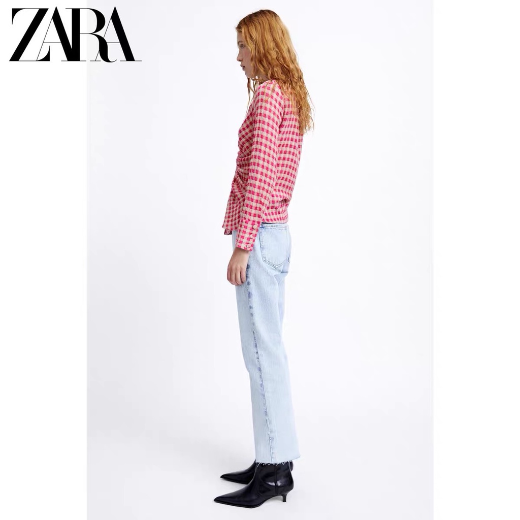 zara-เสื้อเชิ้ตลายสก๊อต-แฟชั่นฤดูหนาว-สําหรับผู้หญิง