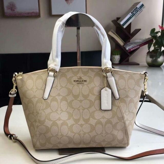 2-990-free-ems-brand-coach-small-kelsey-satchel-in-signature-canvas-แท้-outlet