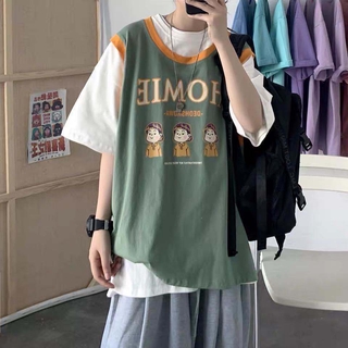 เสื้อยืดแขนสั้นสาวอวบผู้หญิง เสื้อผ้าแฟชั่นวัยรุ่นน่ารัก oversize เสื้อโอเวอร์ไซส์เกาหลี เสื้อยืดคนอ้วนลายการ์ตูนสตรีท