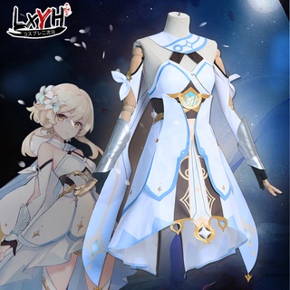 [LXYH- COSER KING] Game Genshin Impact Lumine Wig Cosplay Costume Dress Props เครื่องแต่งกายคอสเพลย์ การ์ตูนอะนิเมะ ชุดแฟนซี
