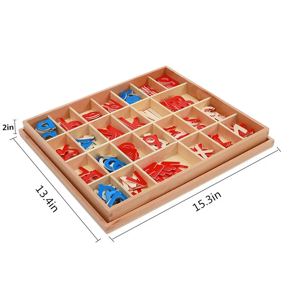 Treeyear Montessori Wooden Movable Alphabet with Box Preschool Spelling ...