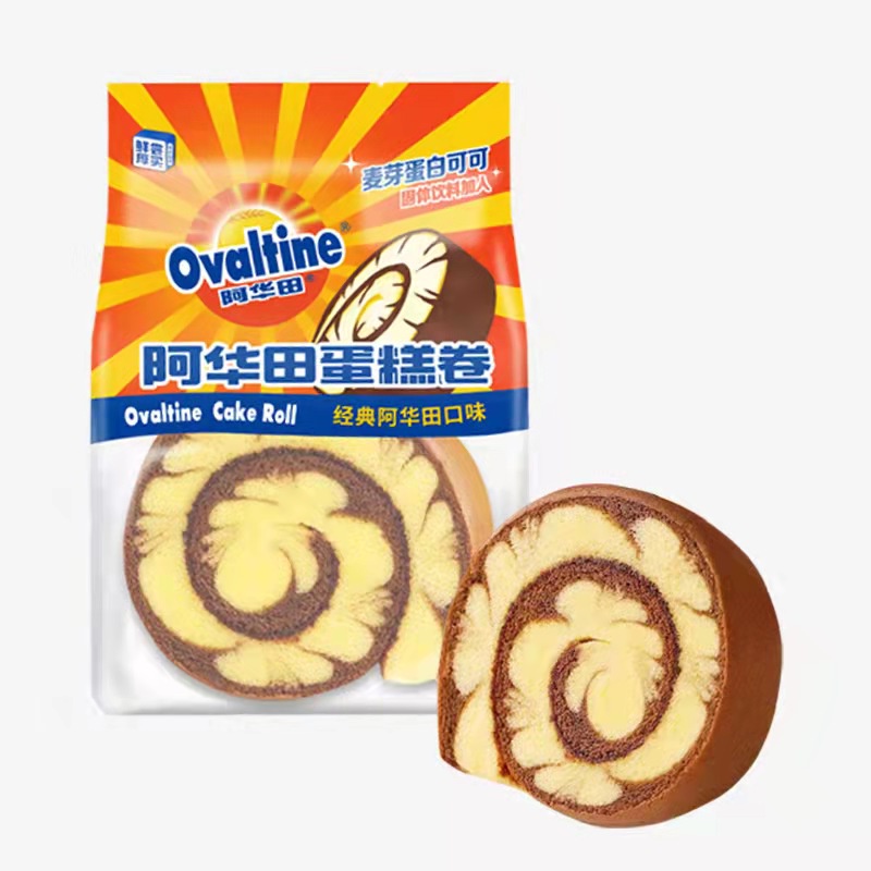 ภาพหน้าปกสินค้า️โอวัลตินเค้กโรล Soft Roll Ovaltine ขนมยอดฮิต90g阿华田蛋糕 จากร้าน yummys41 บน Shopee