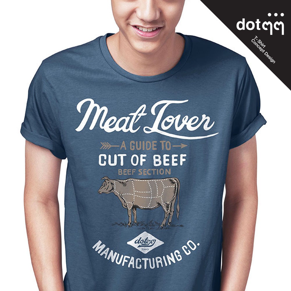 dotdotdot-เสื้อยืดผู้ชาย-concept-design-ลาย-meat-lover-blue