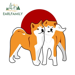 Earlfamily สติกเกอร์ กันน้ํา ลายการ์ตูนสุนัข Akita Inu Dogs 13 ซม. สําหรับติดตกแต่งตู้เย็น รถยนต์ รถจักรยานยนต์ JTR