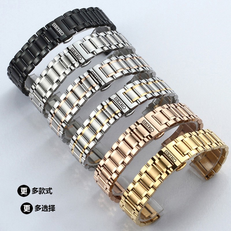seiko-เบอร์-5-เข็มขัดเหล็กแข็ง-seiko-สแตนเลสสตีลสแตนเลสสตีลผีเสื้อหัวเข็มขัดนาฬิกาพร้อมอุปกรณ์โซ่-18-20-22mm-ชาย