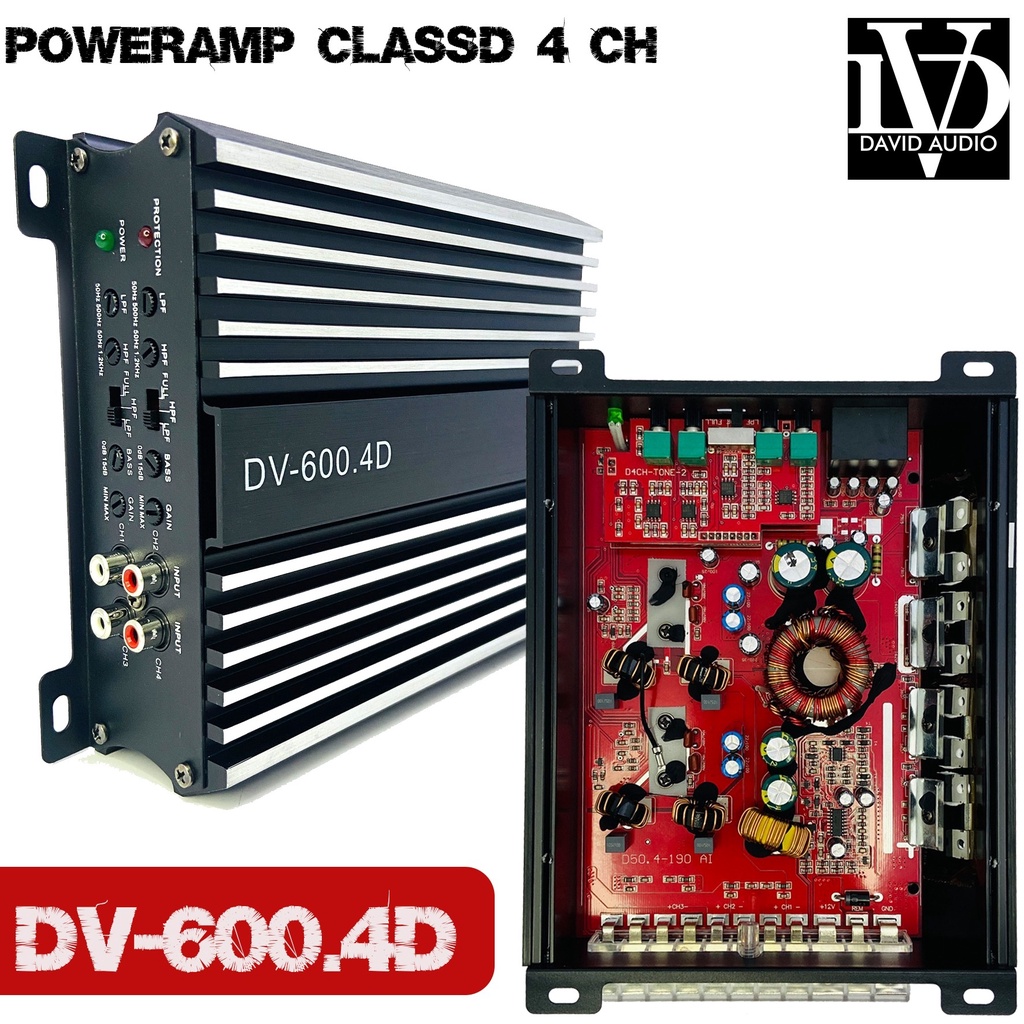 สินค้าขายดี-dv-600-4d-เพาเวอร์แอมป์4-ชาแนลคลาสดี-เครื่องเสียงติดรถยนต์