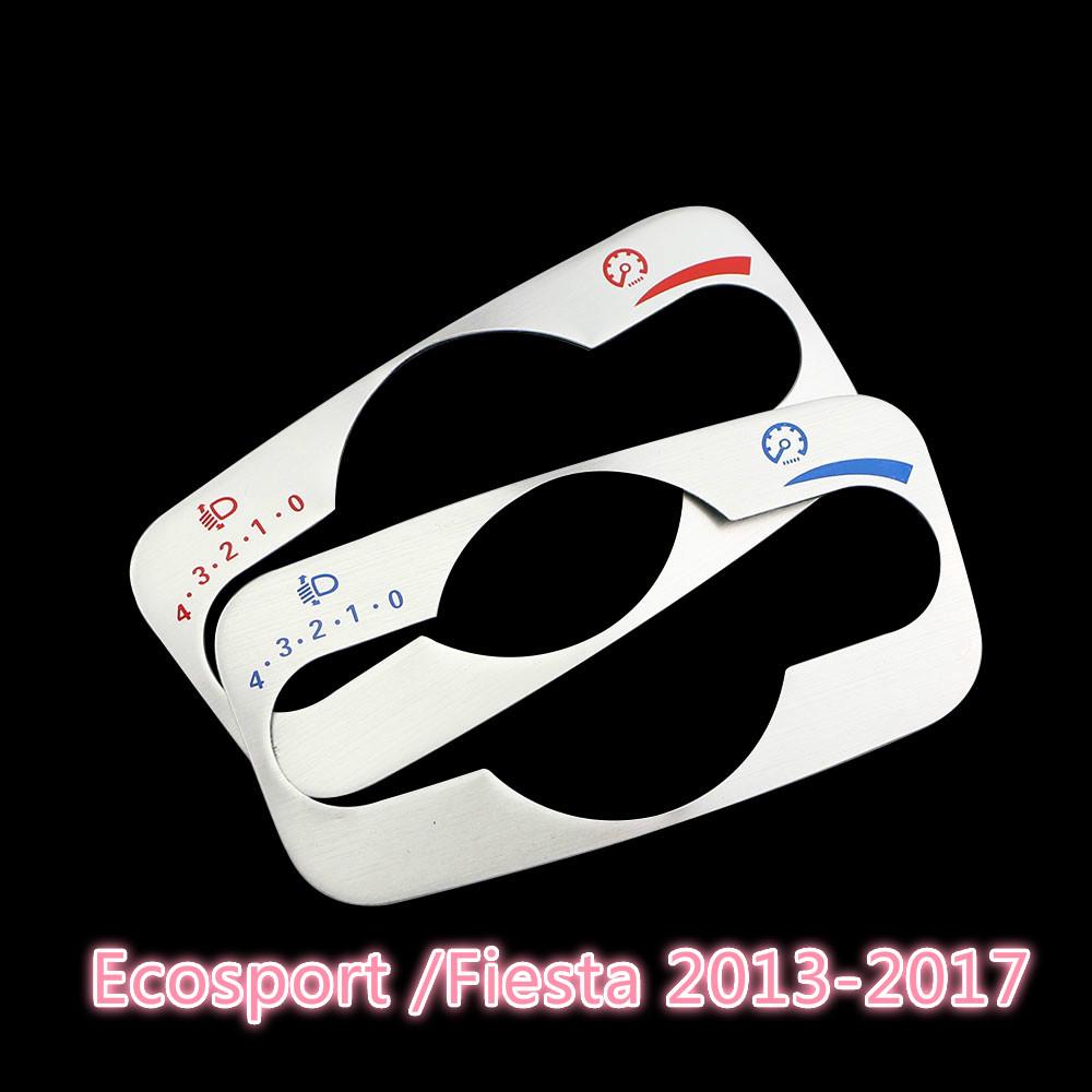 สติกเกอร์ติดแผงควบคุมไฟหน้า สำหรับรถ Ford Ecosport 2013-2017 2สี