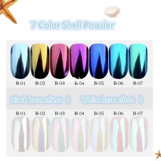 ผงขัดเล็บ ตกแต่งเล็บ สีเล็บ เมทาลิค (holographic powder / mirror powder)