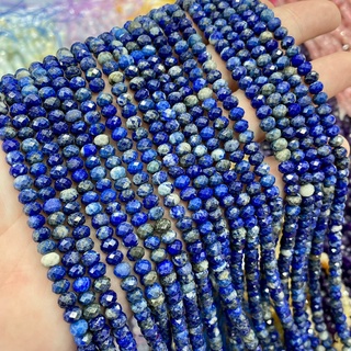 ลาพิสลาซูรี Lapis Lazuli ทรงล้อรถ เจีย  6*4 mm เส้นยาว เกรด AAA *หินแท้ หินธรรมชาติ*