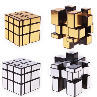 รูบิค 3x3x3 Heteromorphic Rubiks Cubes Silver Gold 5.7 ซม. กระจกมืออาชีพ ลูกบาศก์ เด็ก ของเล่นเพื่อการศึกษา ของขวัญ