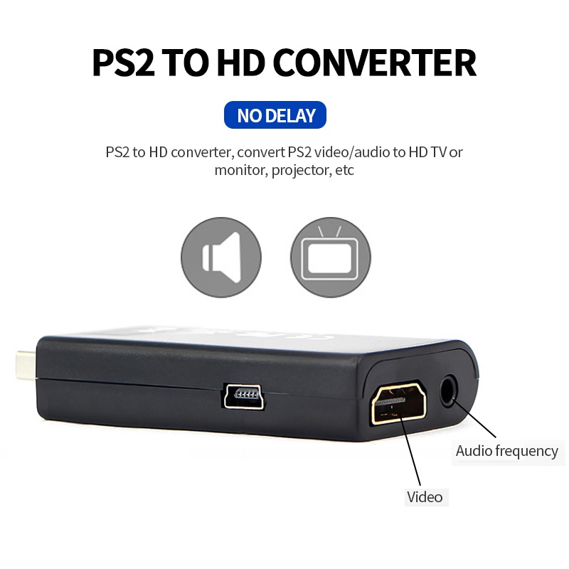 ภาพหน้าปกสินค้าตัวแปลงPS2 To HD Converter อแดปเตอร์ PS2 เป็น HD แบบพกพา ต่อเครื่องเล่น PS2 ออกทีวี HD 3.5mm ช่วยให้ภาพชัดขึ้น จากร้าน luckystar_mall บน Shopee
