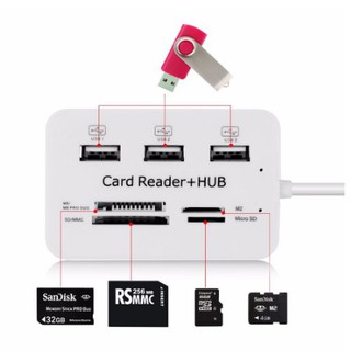 USB Hub Combo 2.0 3 Ports Card Reader High Speed Multi USB Splitter Hub USB Combo All In One