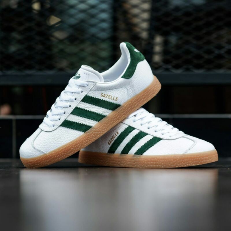 รองเท้าผ้าใบ-adidas-gazelle-สีขาวเขียว