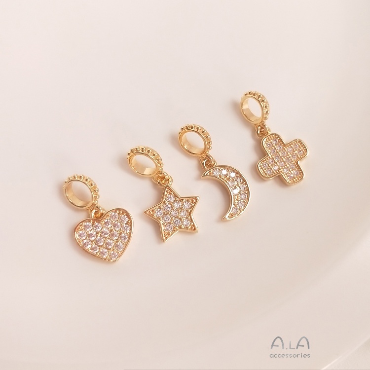 จี้-ลูกปัดห้อย-จี้รูปดาวห้าแฉก-ดวงจันทร์-หัวใจ-ชุบทอง-14k-ฝังเพทาย-แฮนด์เมด-diy-เครื่องประดับ-diy