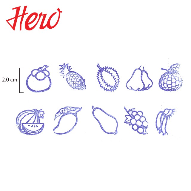 hero-ตรายางผลไม้-10-ลาย-stamper-1-ชุด