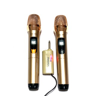 ไมค์โครโฟน ไมค์ลอยแบบพกพา ชุดรับ-ส่งไมโครโฟนไร้สาย ไมค์คู่แบบมือถือ Wireless Microphone UHF รุ่น LD-903B