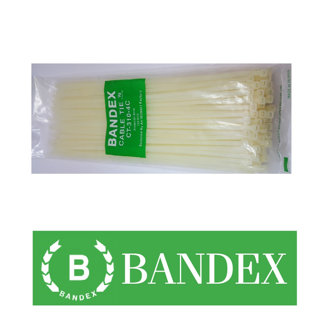 bandex-cable-tie-ct-310-4c-เคเบิ้ลไทร์-สีขาว-ขนาด-12-นิ้ว-1-pack-100-pack