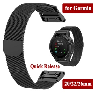 สินค้า สายนาฬิกาข้อมือแม่เหล็ก แบบเปลี่ยน สําหรับ Garmin Fenix 3 HR 5X 6x 6 Pro 5 Plus 20 22 26 มม. Forerunner 935 945