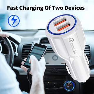 ที่ชาร์จในรถ 3.0 หัวชาร์จในรถ 3.1A ที่ชาร์จในรถยนต์ ชาร์จเร็ว  3.0 USB Car Charger 2ช่อง