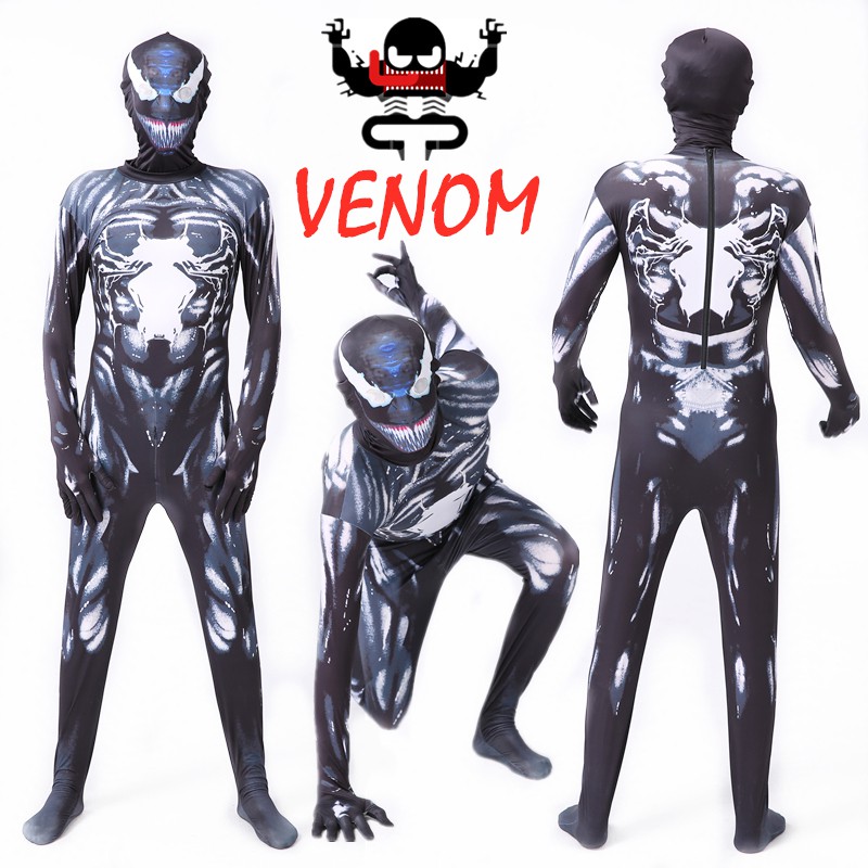 ภาพหน้าปกสินค้าชุดจั๊มสูทคอสเพลย์ Spider man Zentai Venom เหมาะกับวันฮาโลวีน สําหรับผู้ชาย และผู้หญิง จากร้าน longju.th บน Shopee