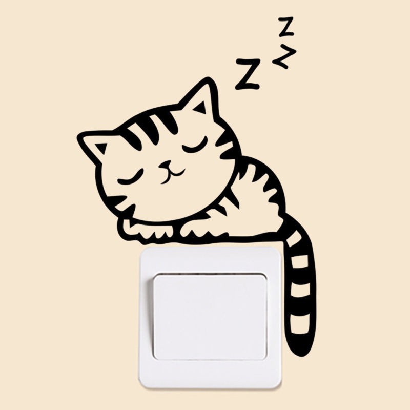 สติกเกอร์ไวนิล-ลายแมว-สำหรับติดผนังบ้าน