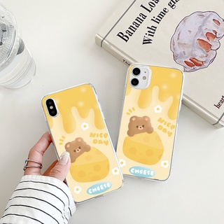 bear cheese เคสไอโฟน  iPhone 11 14 13 พลัส cute 7 8 plus se2020 12  pro max phone case Xr 13 promax 8 Xs X max เคส นิ่ม