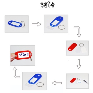 ภาพขนาดย่อของภาพหน้าปกสินค้าพร้อมส่ง พวงกุญแจป้ายชื่อ​ พลาสติกกันน้ำ เขียนชื่อได้ หลากสี​ จากร้าน pokkalattashop บน Shopee ภาพที่ 2