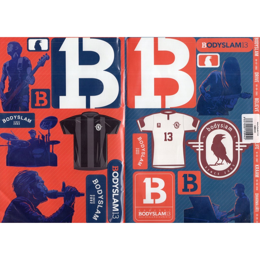 Sticker Bodyslam 13 ของที่ระลึกจากคอนเสิร์ต Bodyslam 13 Shopee Thailand