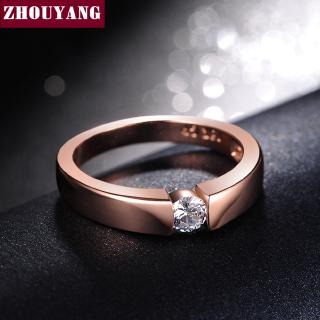 ภาพหน้าปกสินค้าZHOUYANG 4.5mm หัวใจและ Cubic Zirconia แหวนแต่งงานลูกศรกุหลาบทองและสีเงินสีคลาสสิกแหวนนิ้วมือ R400 R406 ที่เกี่ยวข้อง