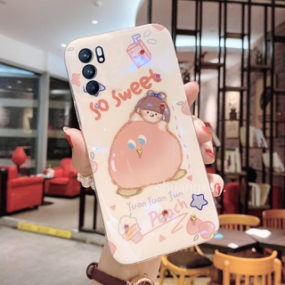 เคสโทรศัพท OPPO Reno6 Z Reno6 6 Pro Reno5 Pro 5G New Style Phone Case เคส Bling Bling Rhinestone Cute Fruit Girl Cartoon TPU Waterproof Phone Back Cover