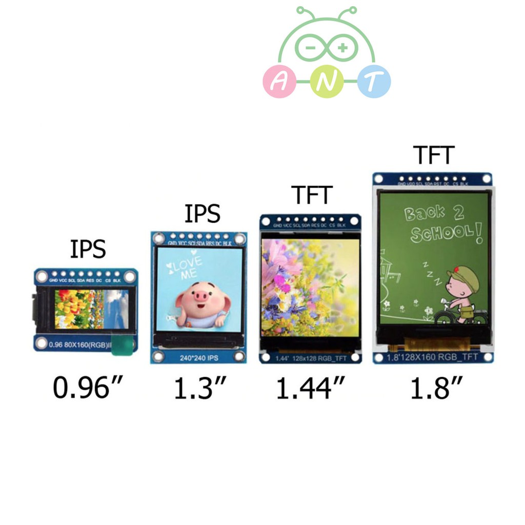 พร้อมส่ง-Color Display 0.96/1.3/1.44/1.8 Inch IPS/TFT 65K Color LCD ...